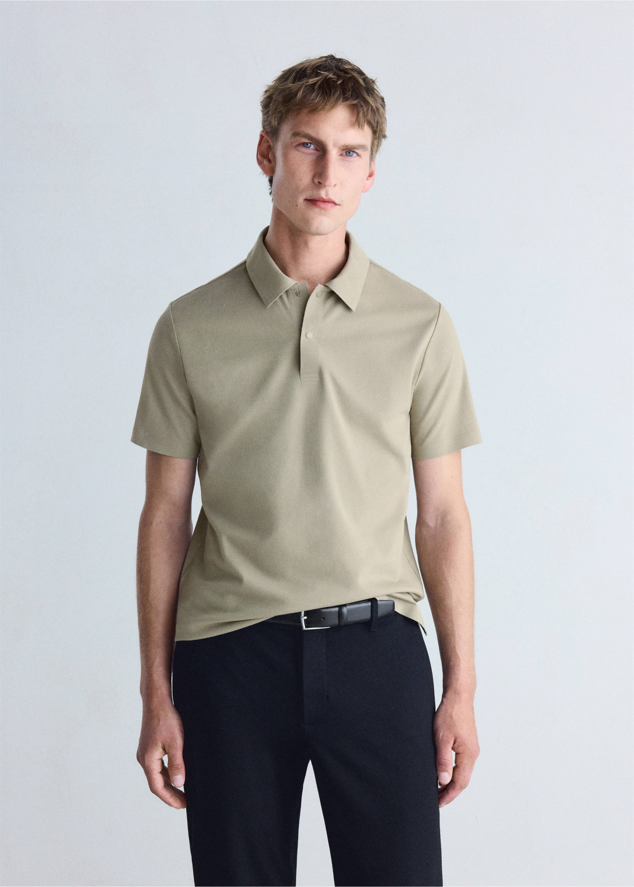 Slim-fit Thermolite® polo shirt - Medium plane, Medium Brown. Ref: 37076727-00.