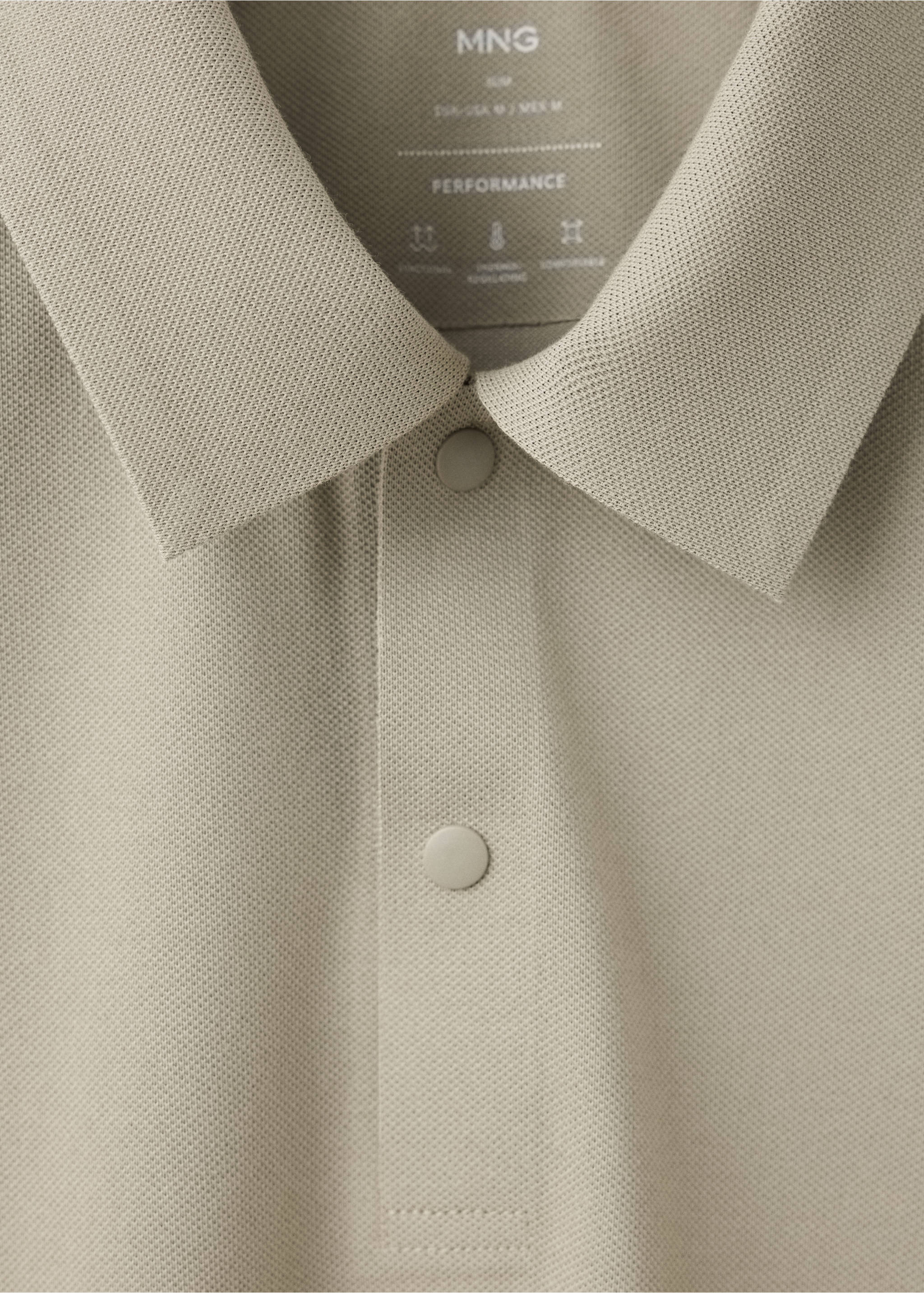 Slim-fit Thermolite® polo shirt - Details of the article 8, Medium Brown. Ref: 37076727-00.