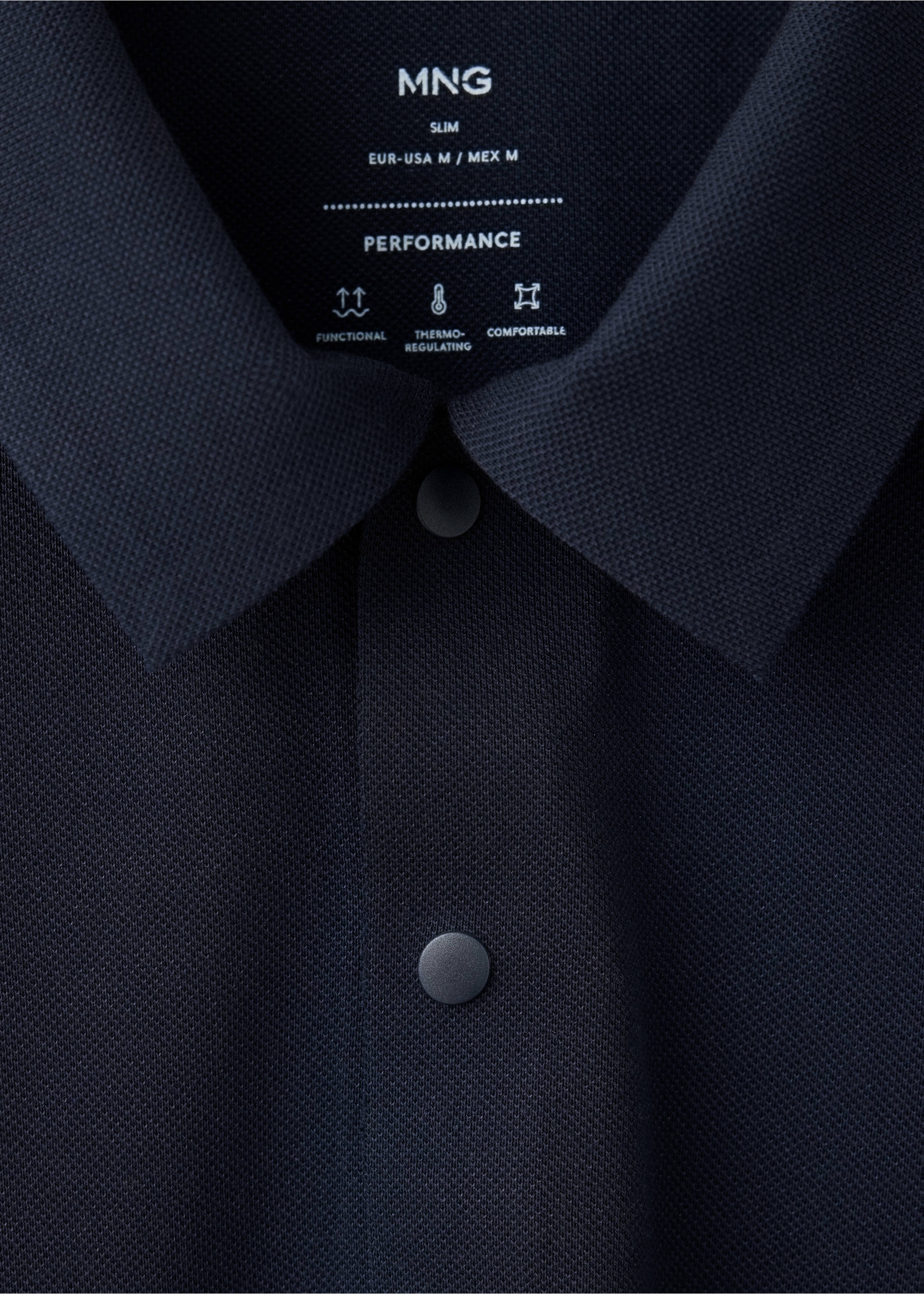 Slim-fit Thermolite® polo shirt - Details of the article 8, Navy. Ref: 37076727-00.