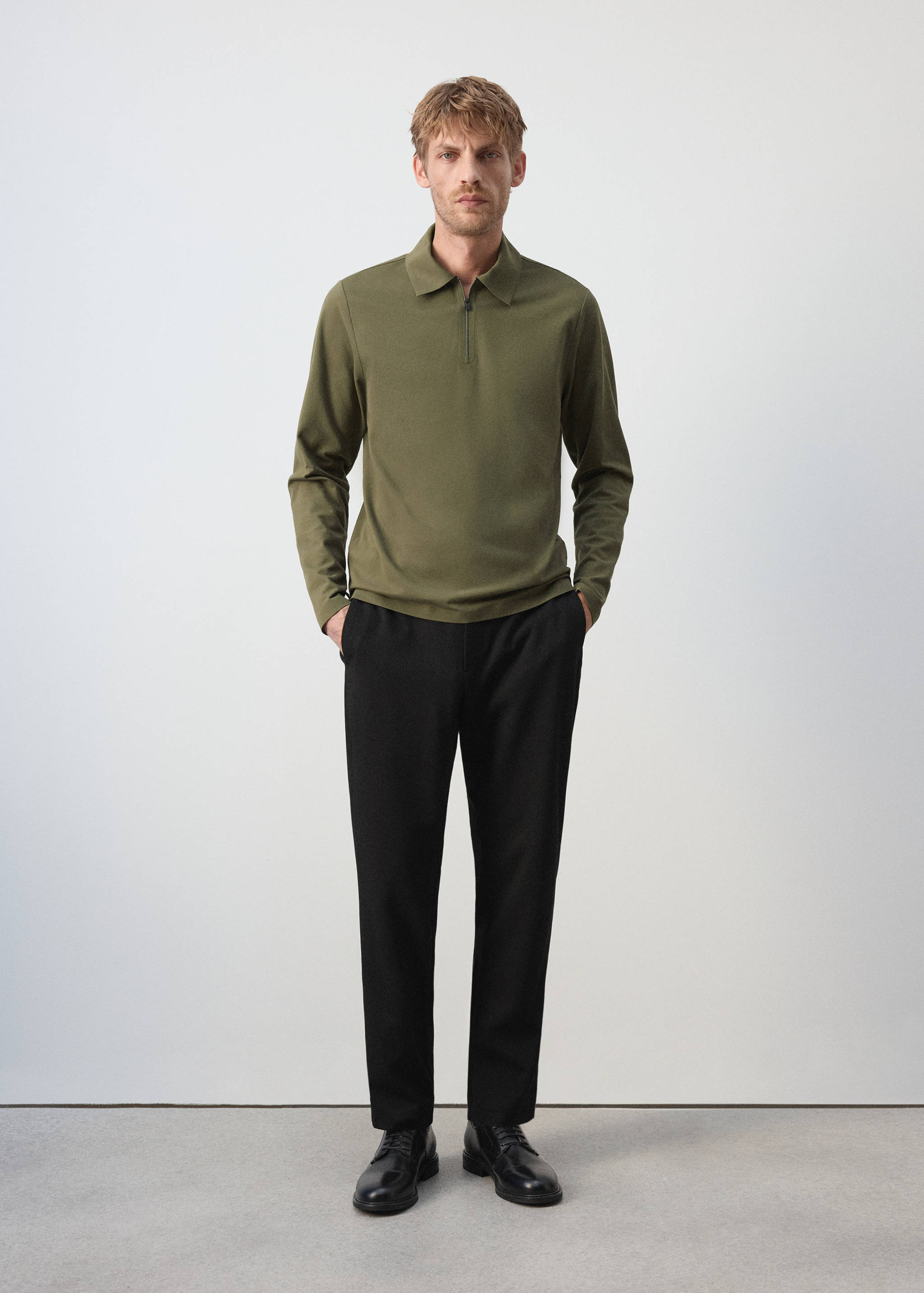 Regular fit zip polo shirt with Thermolite® - General plane