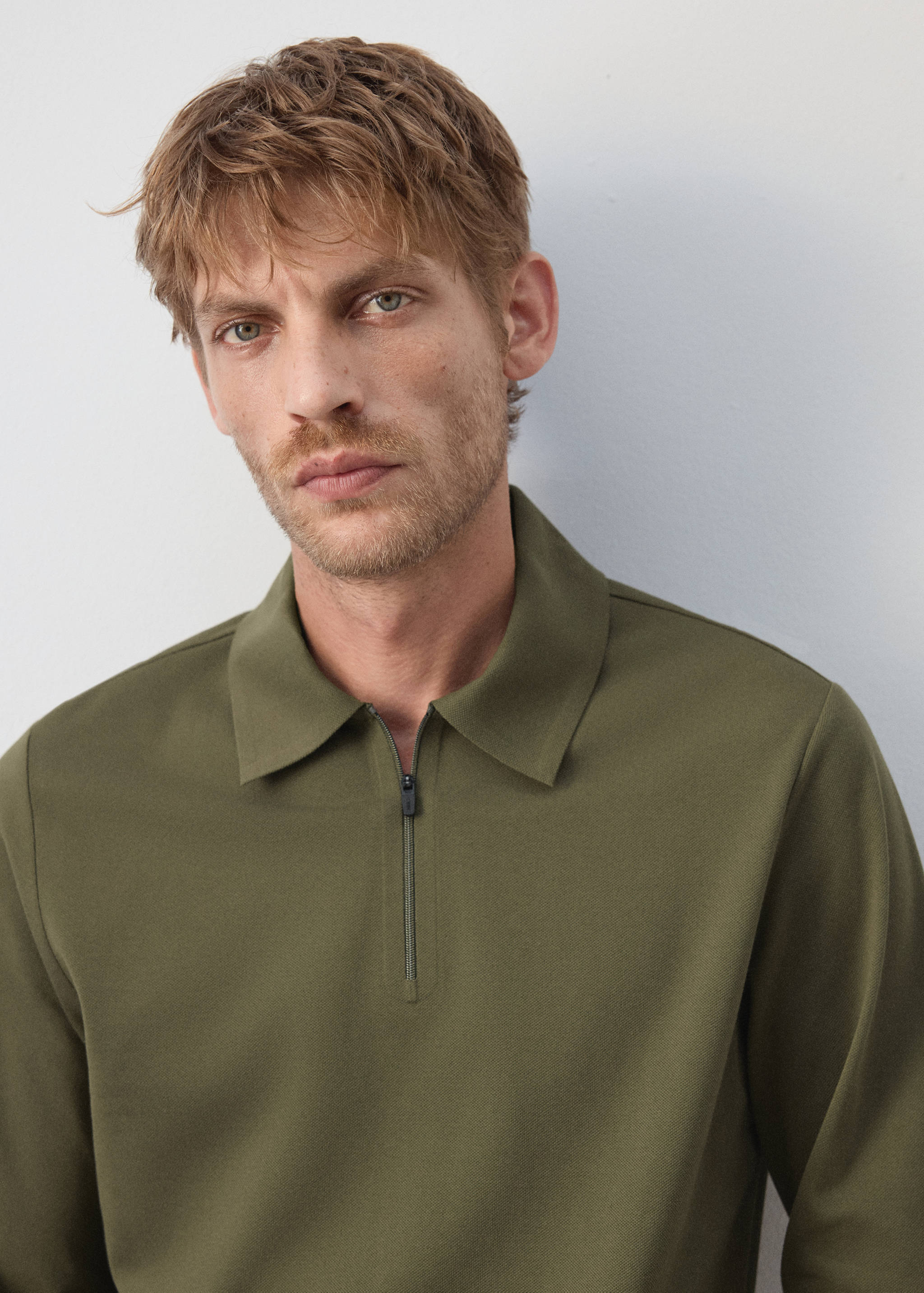 Regular fit zip polo shirt with Thermolite® - Details of the article 1