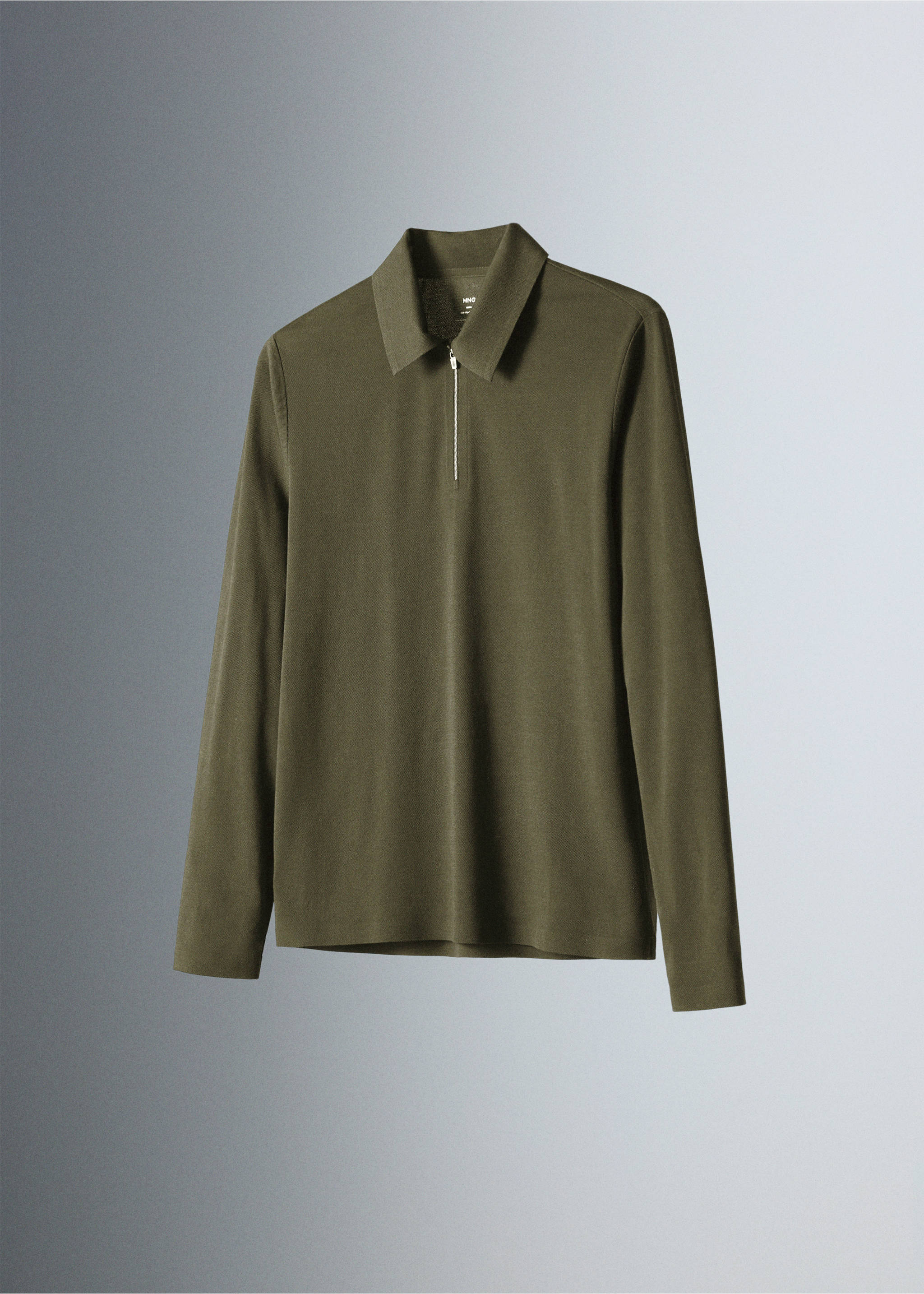 Polo regular fit com fecho de correr Thermolite® - Pormenor do artigo 5, Caqui. Ref: 37076730-00.