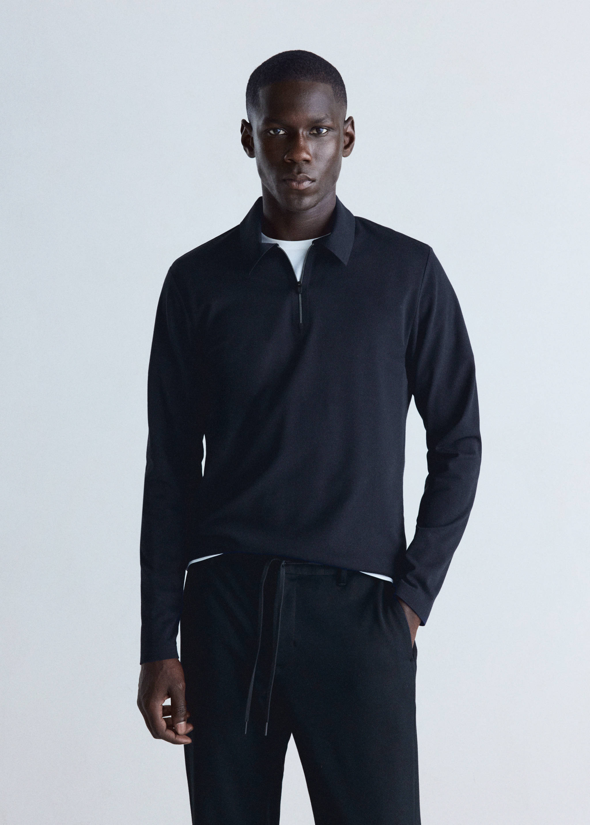 Regular fit zip polo shirt with Thermolite® - Medium plane