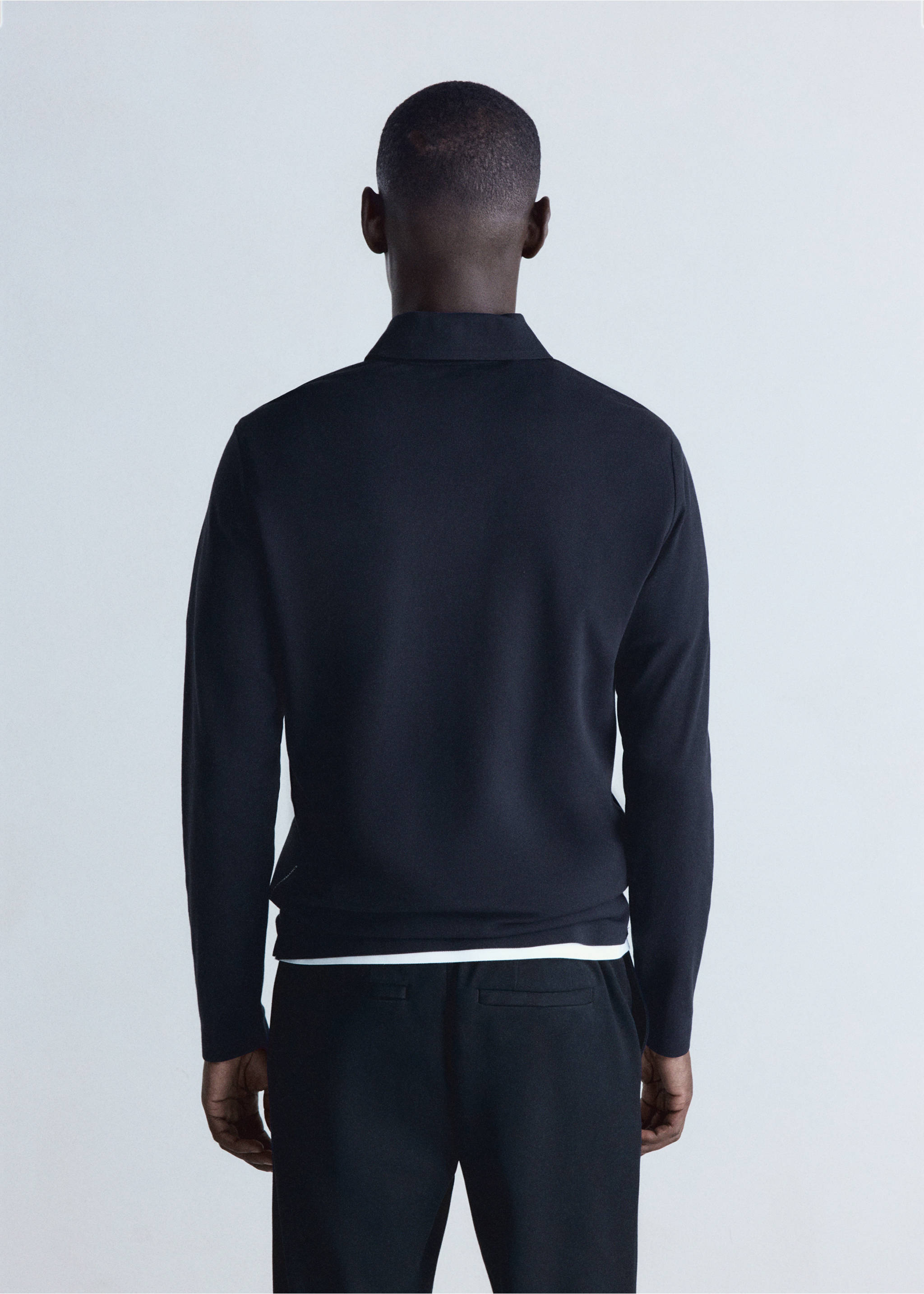 Regular fit zip polo shirt with Thermolite® - Reverse of the article, Navy. Ref: 37076730-00.
