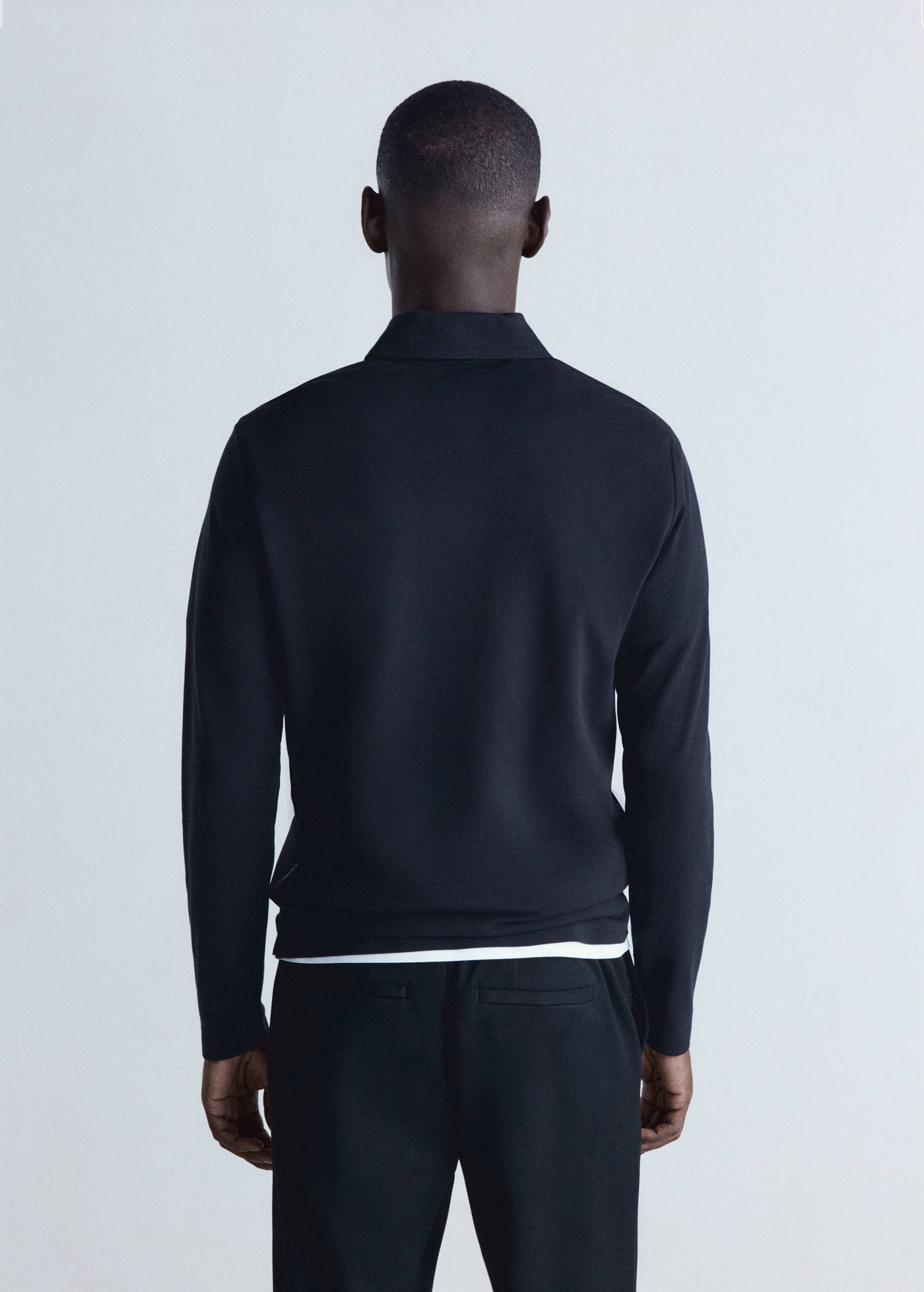 Regular fit zip polo shirt with Thermolite® - Reverse of the article