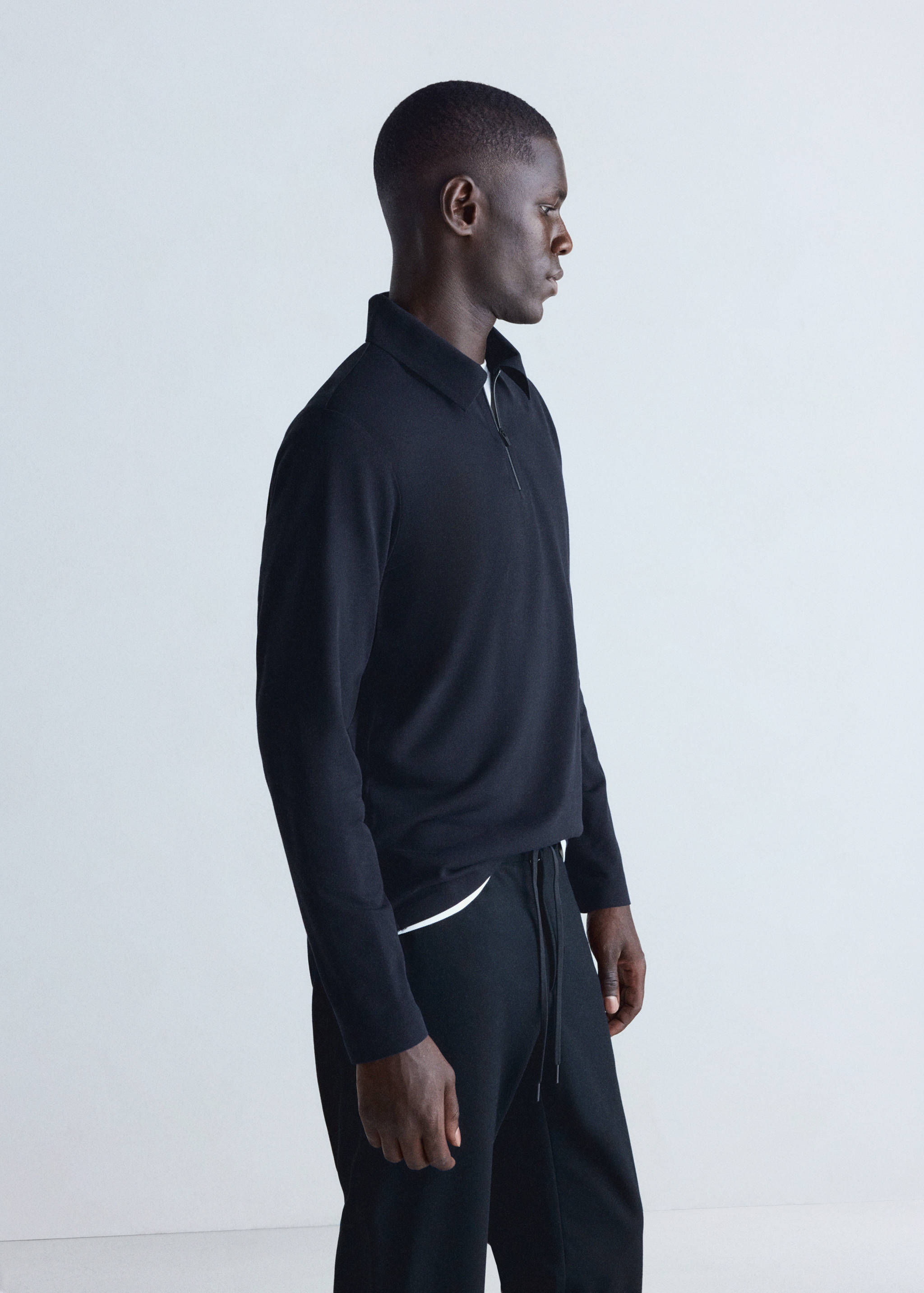 Regular fit zip polo shirt with Thermolite® - Details of the article 2