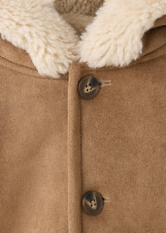 Suede and shearling-effect coat — Medium Brown 3