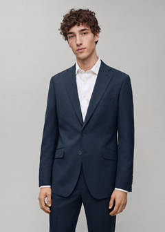 Viscose blend blazer — Navy 1