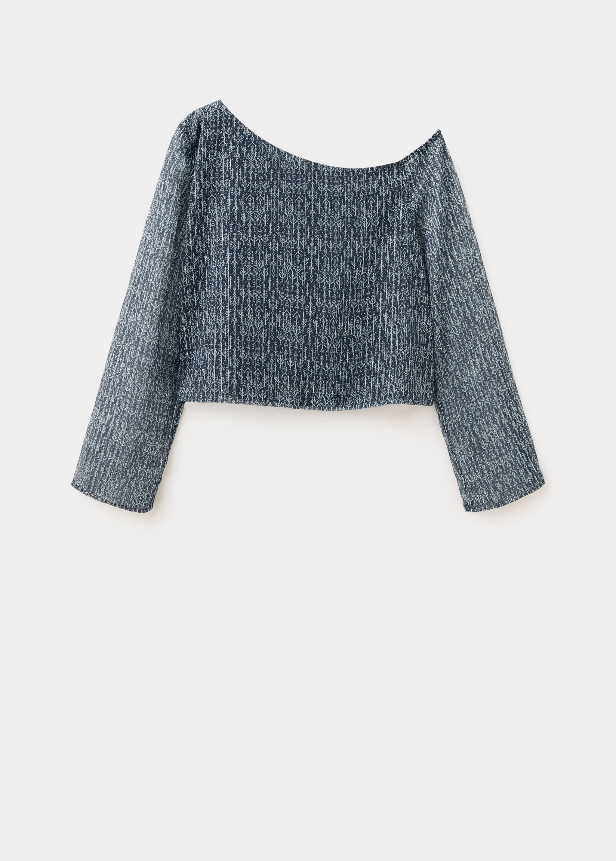 Short cropped shirt with geometric patterns - Article without model