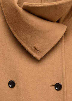 Wool coat with detachable scarf — Medium Brown 7