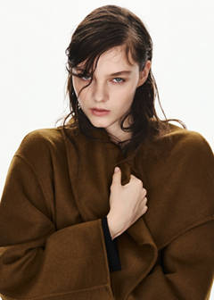 Wool shawl-collar jacket — Medium Brown 4
