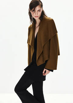 Wool shawl-collar jacket — Medium Brown 5