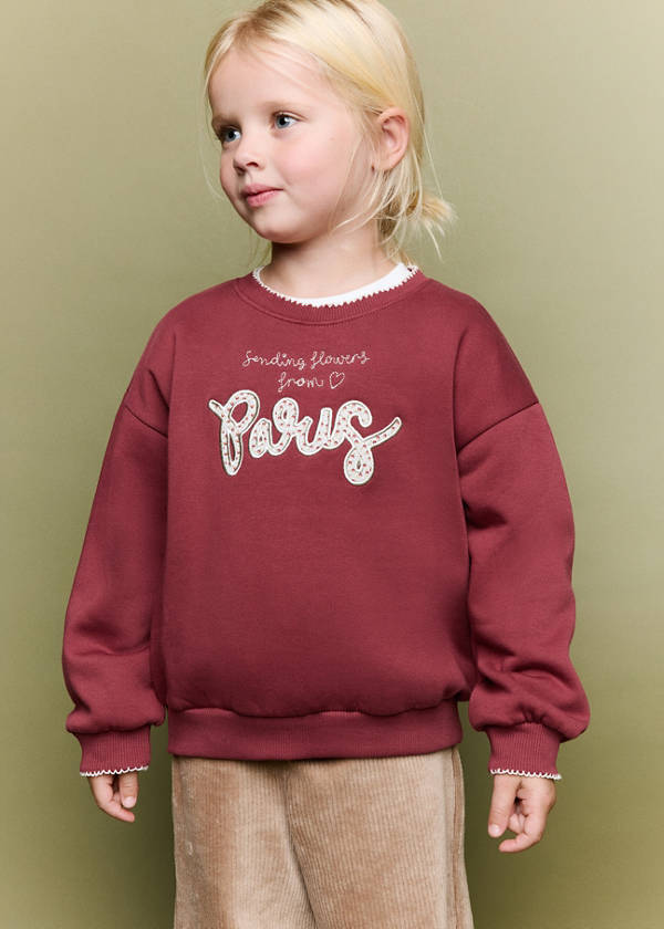 Sweatshirt with embroidered detail — Cherry