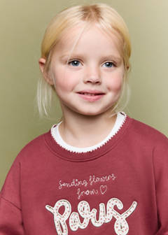 Sweatshirt with embroidered detail — Cherry 4