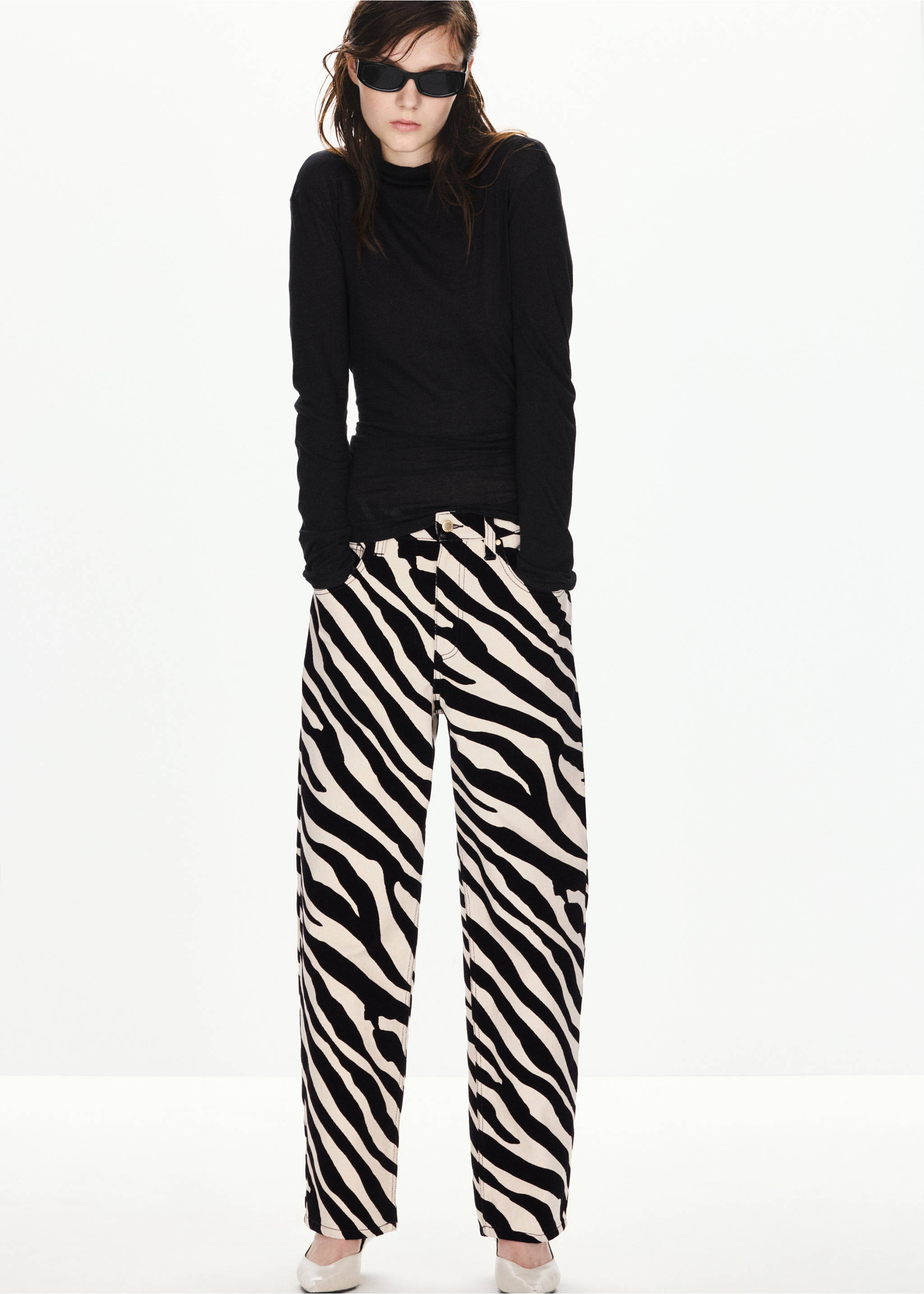 Zebra balloon trousers - Medium plane, Off White. Ref: 37076741-00.