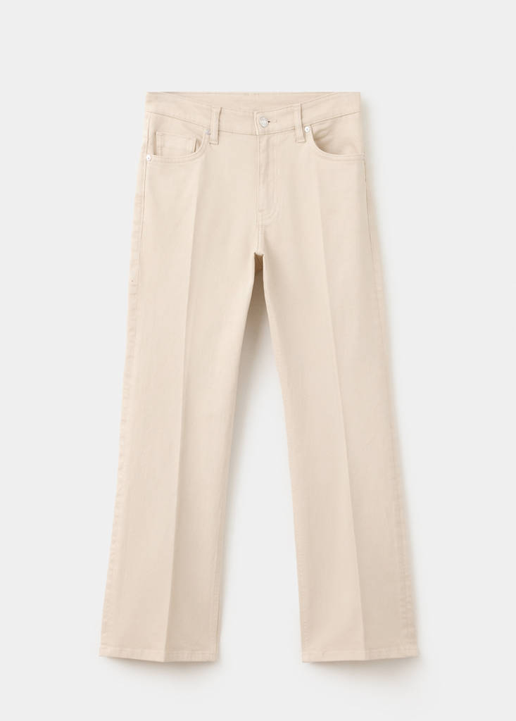 Sienna flared cropped jeans — Sand