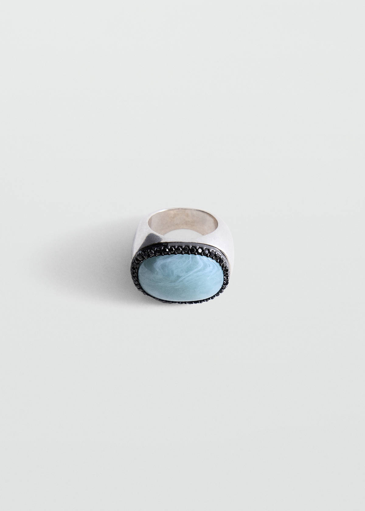 Resin ring with sparkle — Silver