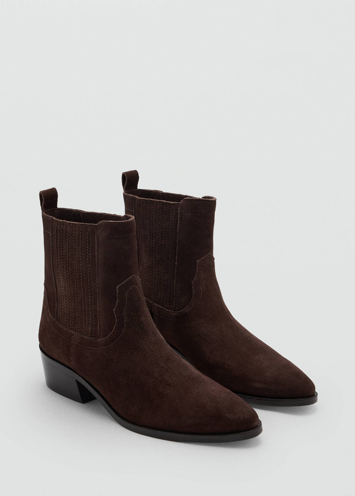 Suede leather ankle boots — Chocolate