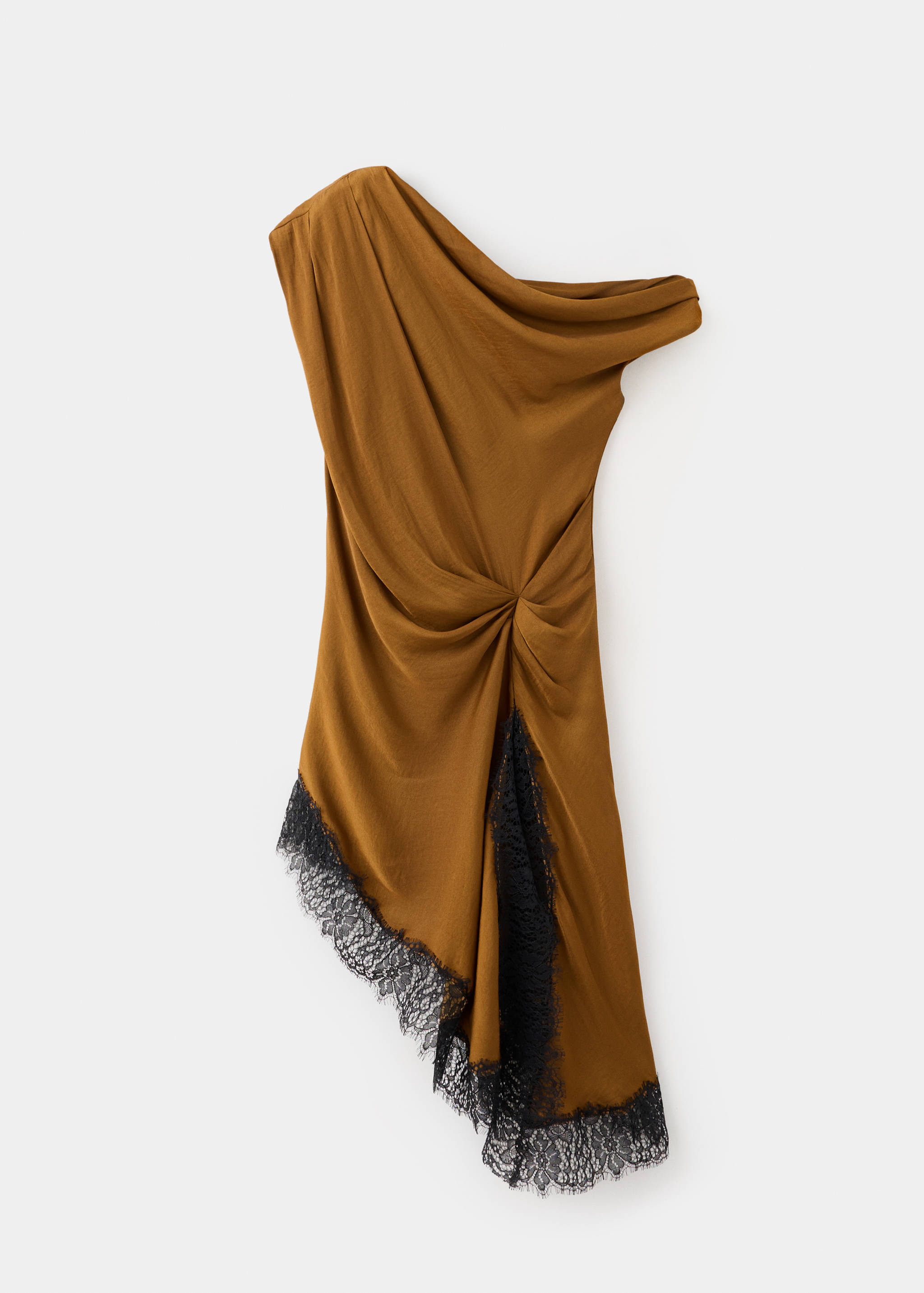 Mango Asimetrik dantelli bluz görsel 5