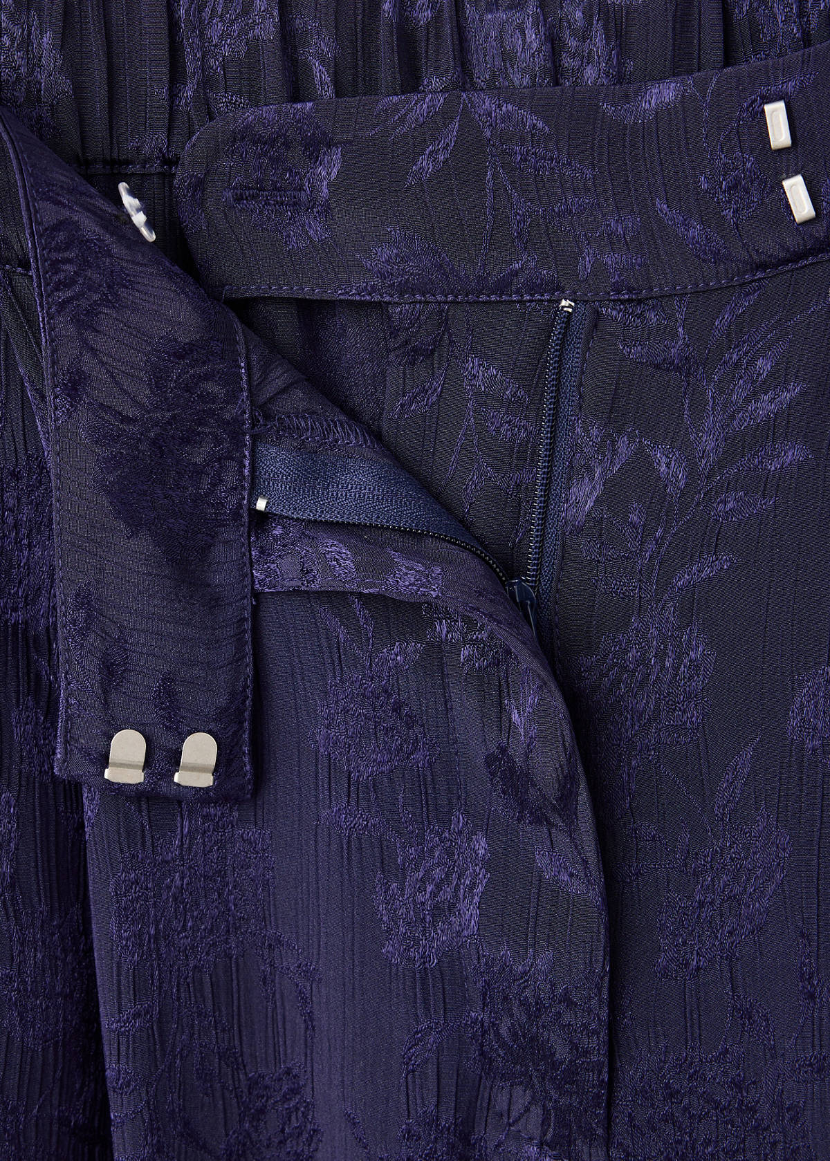 Floral jacquard trousers — Blue