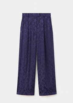 Floral jacquard trousers — Blue 5
