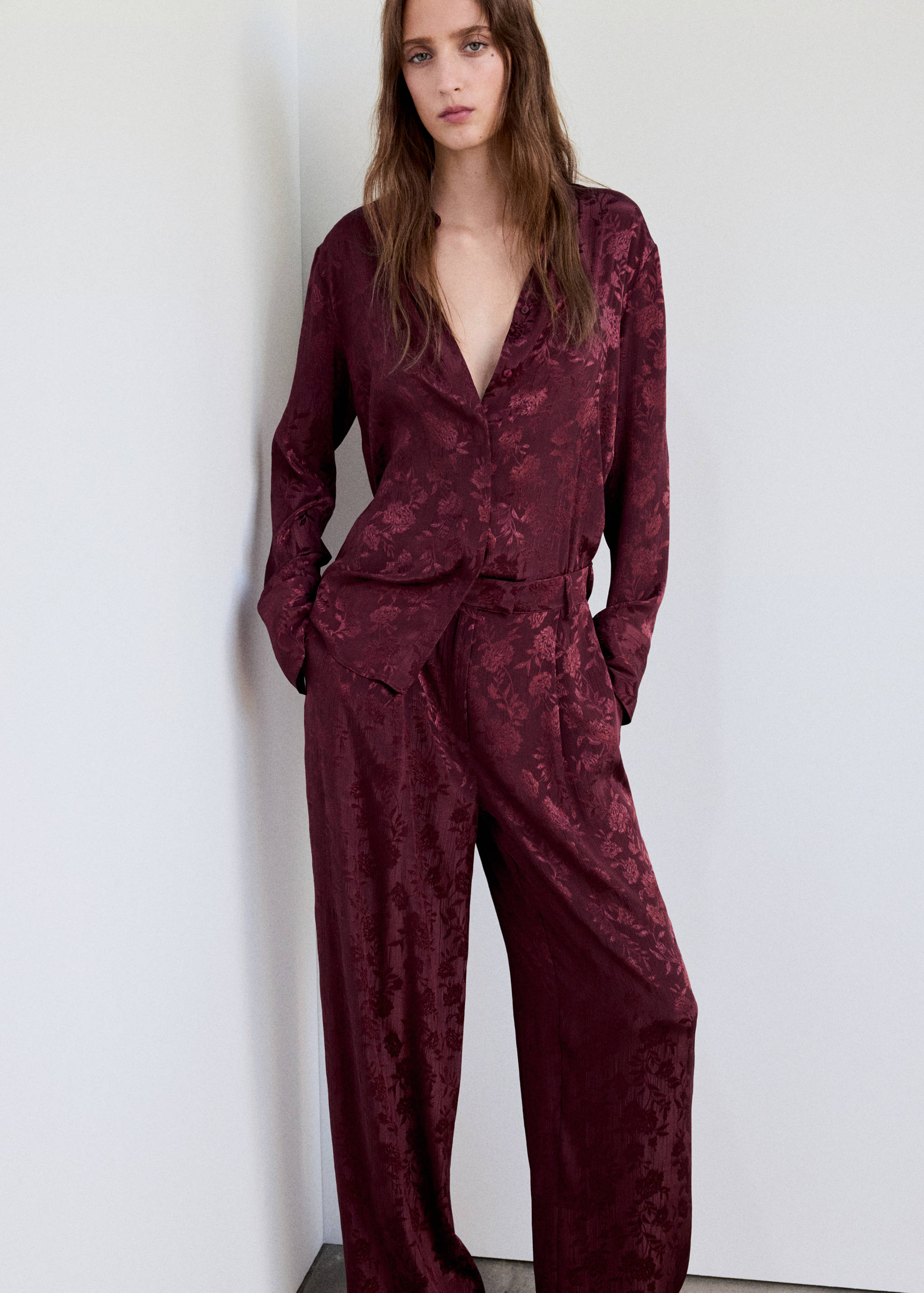 Devoré pleated trousers - Details of the article 1