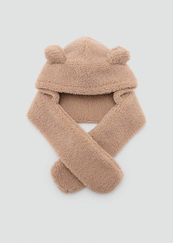 Hat with shearling-effect earmuffs — Medium Brown