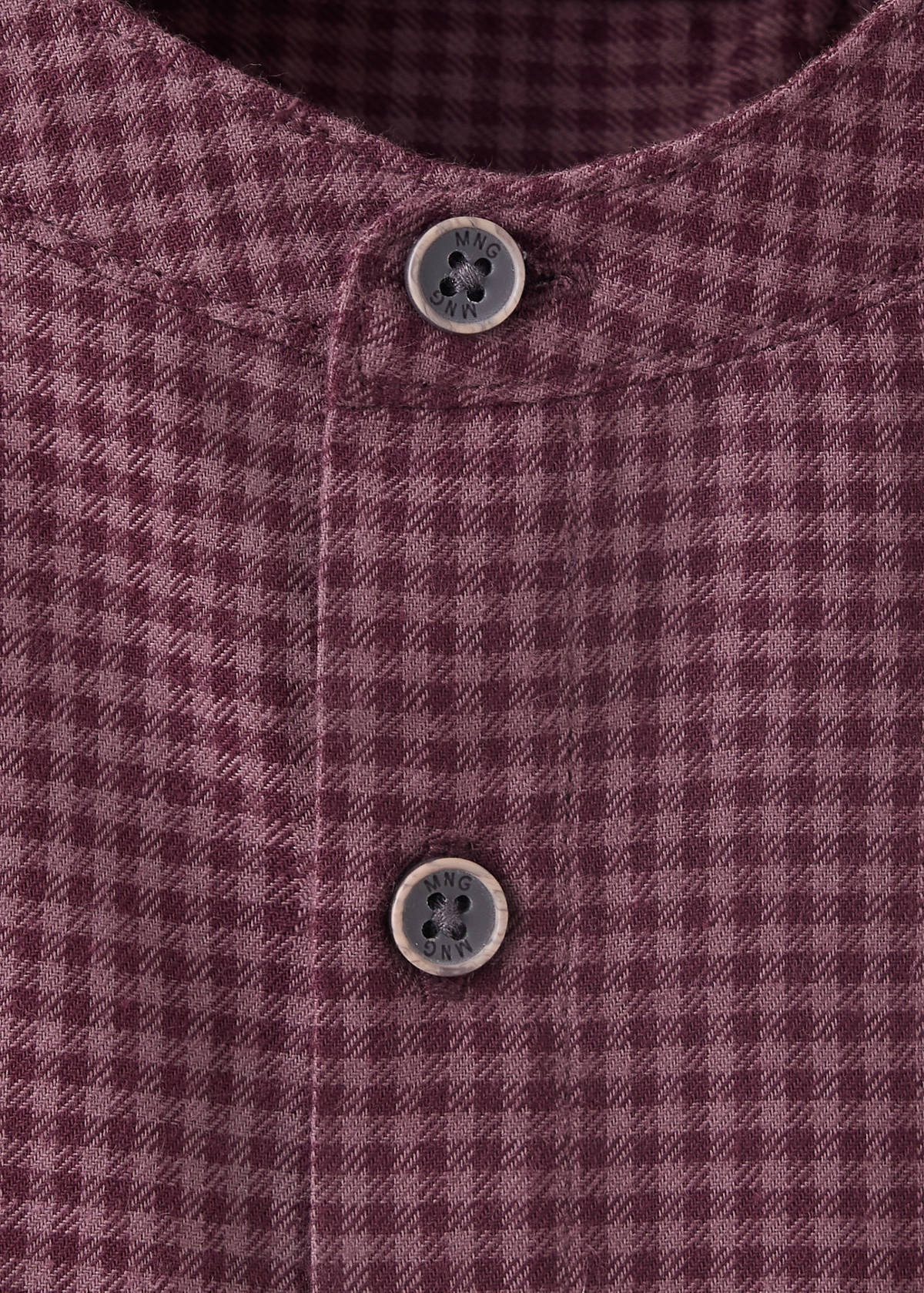 Cotton gingham shirt — Maroon
