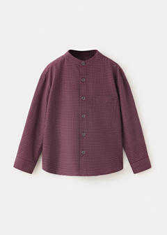 Cotton gingham shirt — Maroon 2