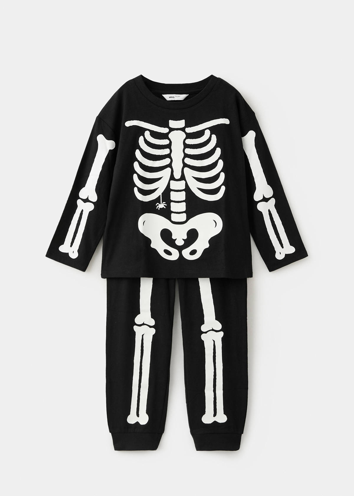 Glow in the dark skeleton pyjama — Black