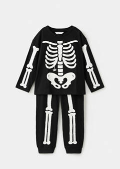 Glow in the dark skeleton pyjama — Black 3
