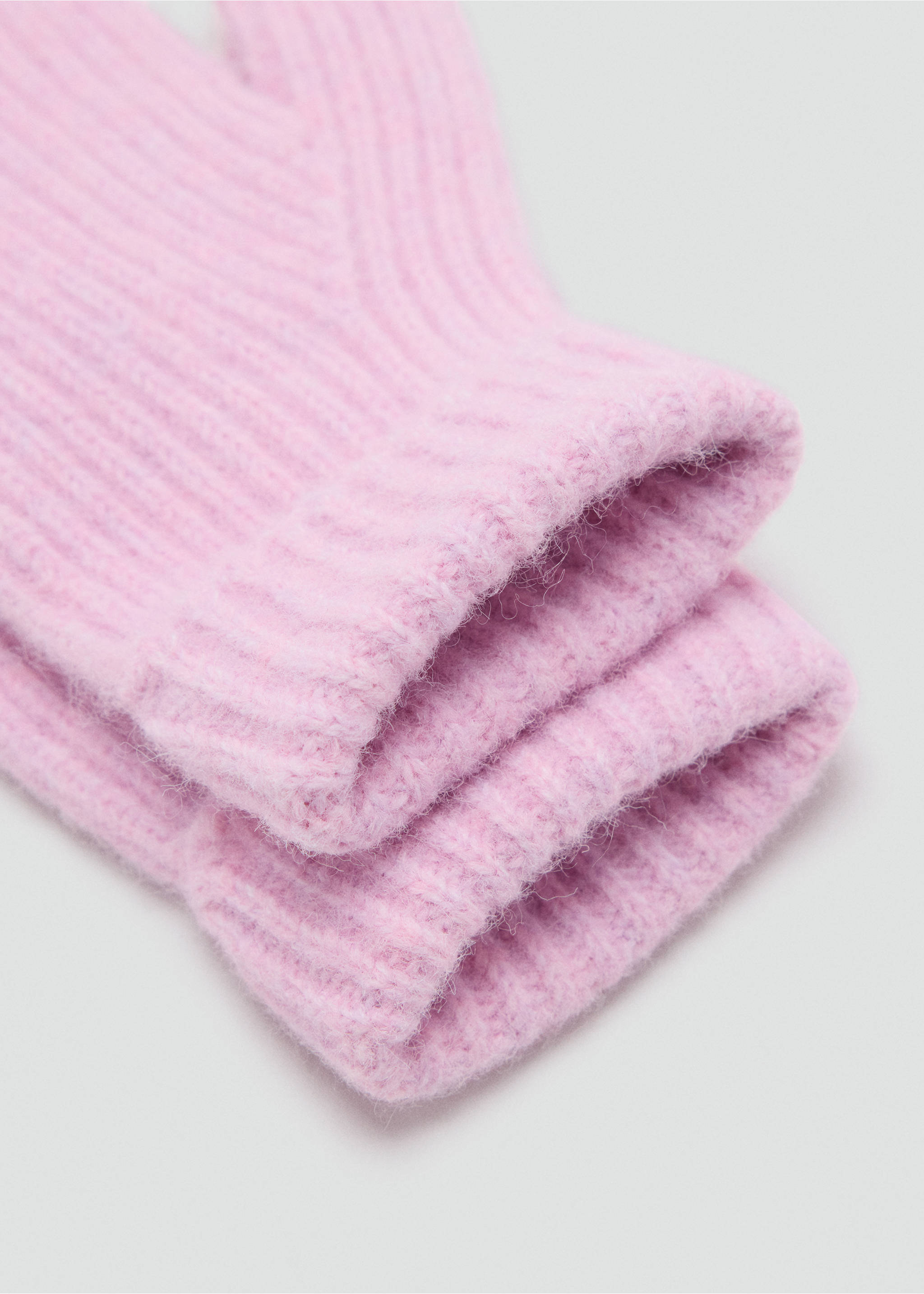 Knitted gloves - Medium plane, Pink. Ref: 37077128-00.