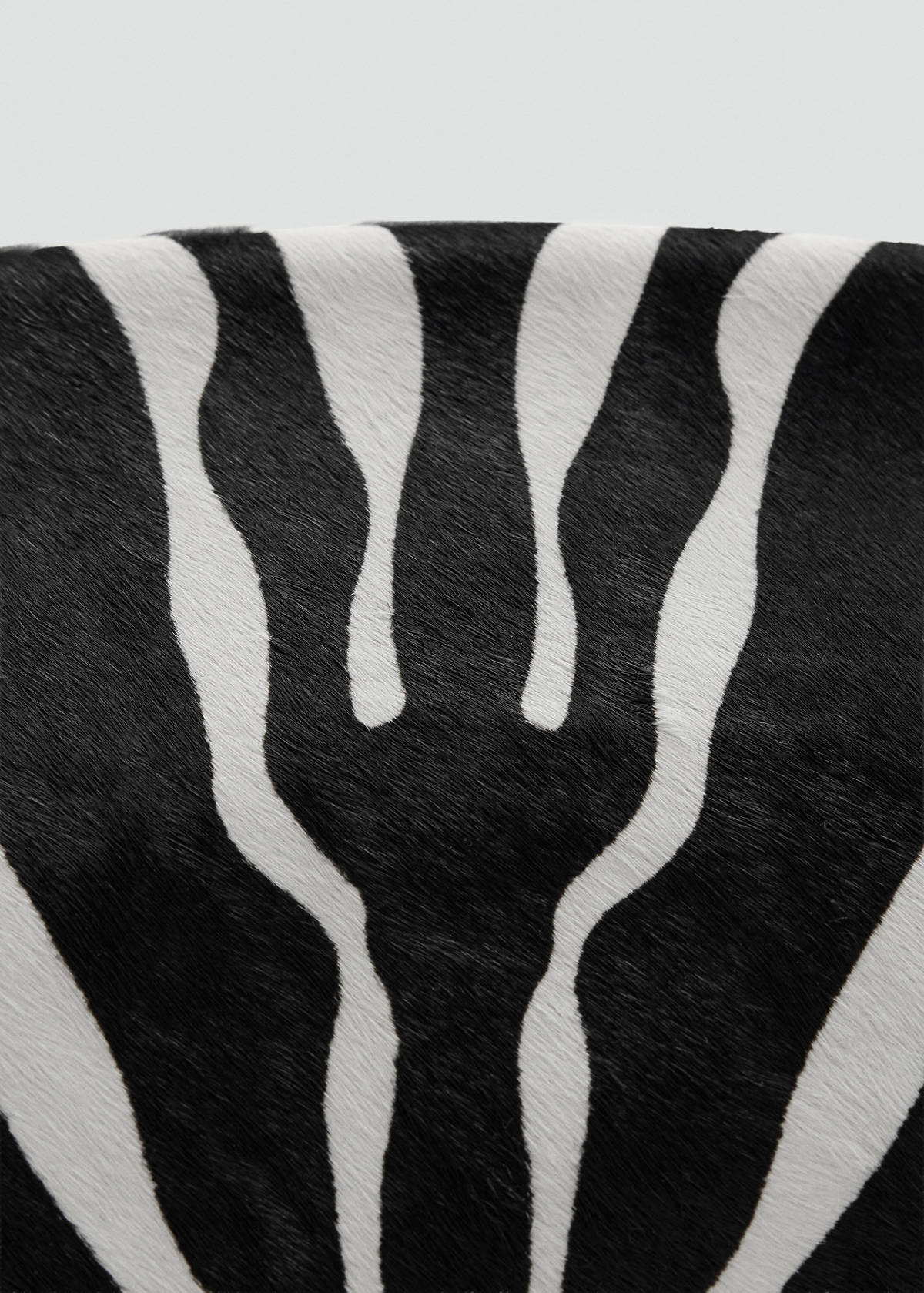 Zebra-print leather clutch bag — Black