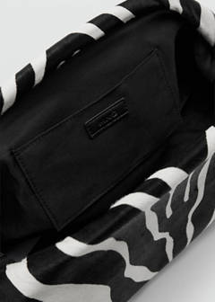 Zebra-print leather clutch bag — Black 3