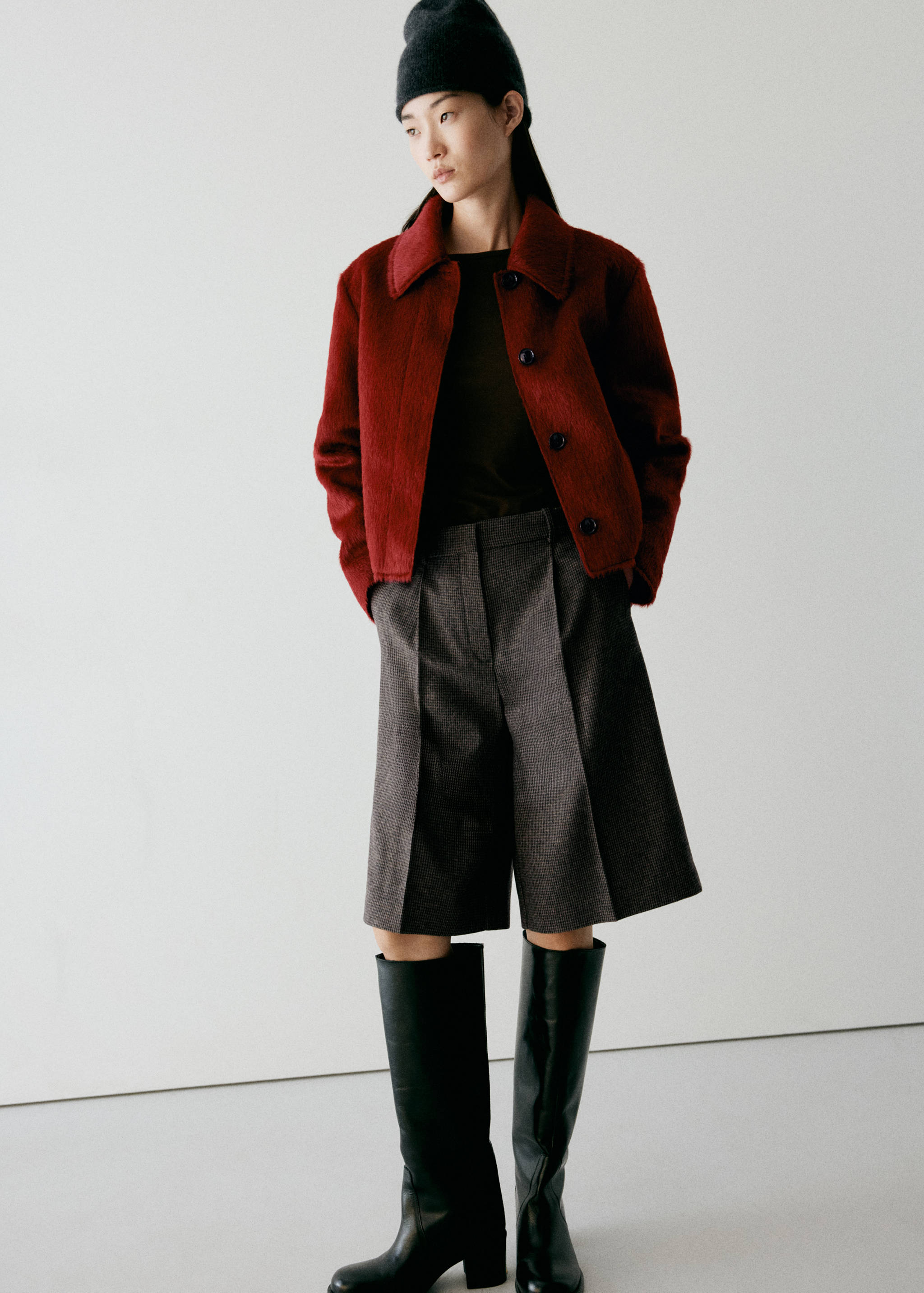 Faux-fur jacket with lapels - General plane