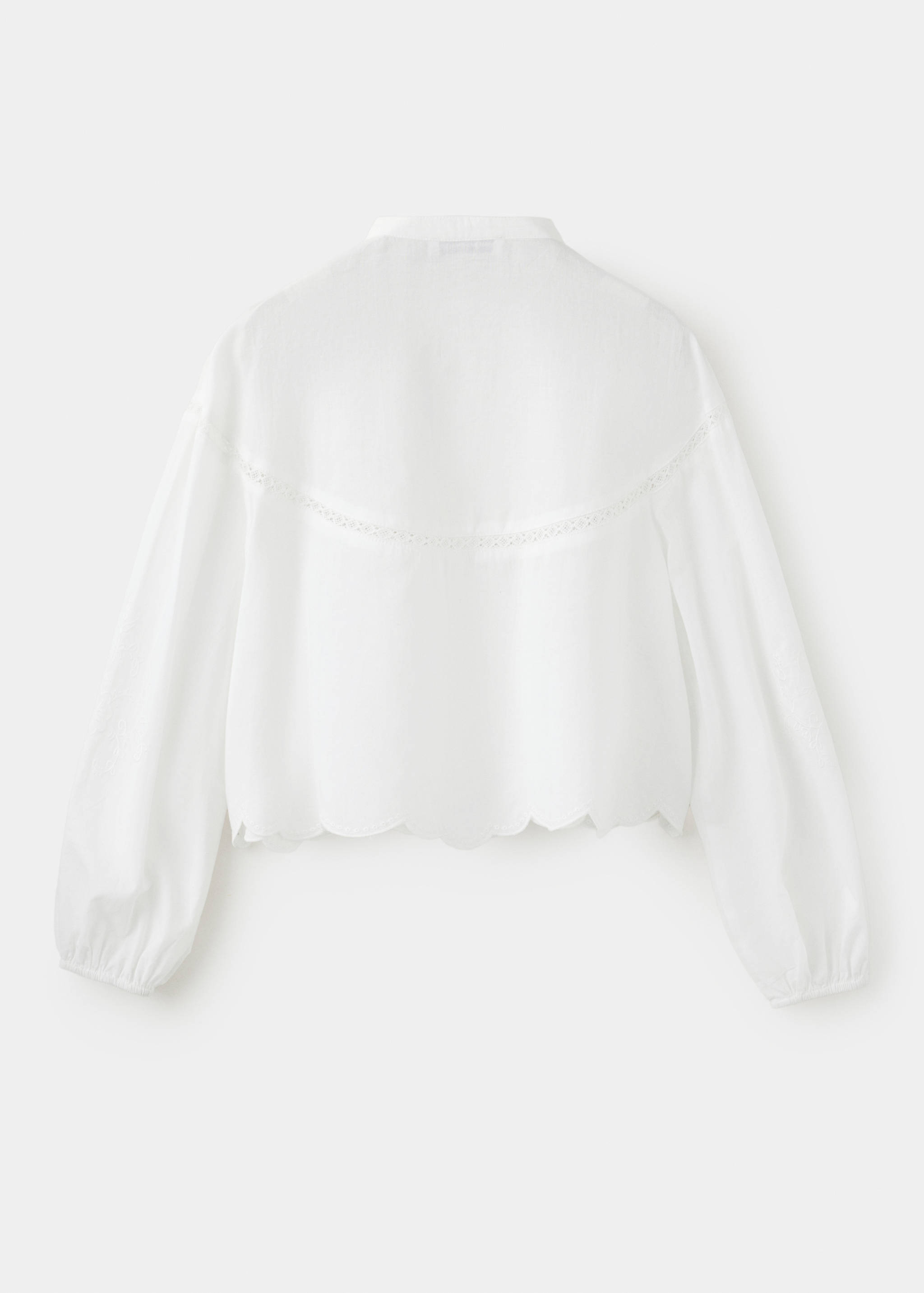 Cotton shirt with floral embroidery - Reverse of the article