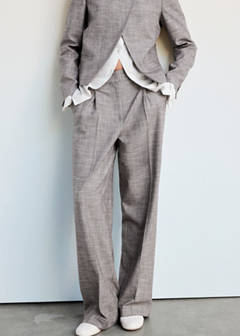 Straight checked trousers — Brown 1