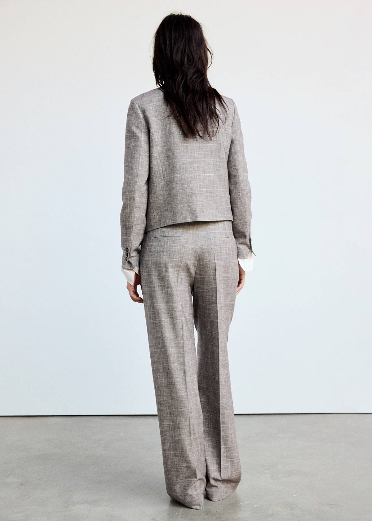 Straight checked trousers — Brown