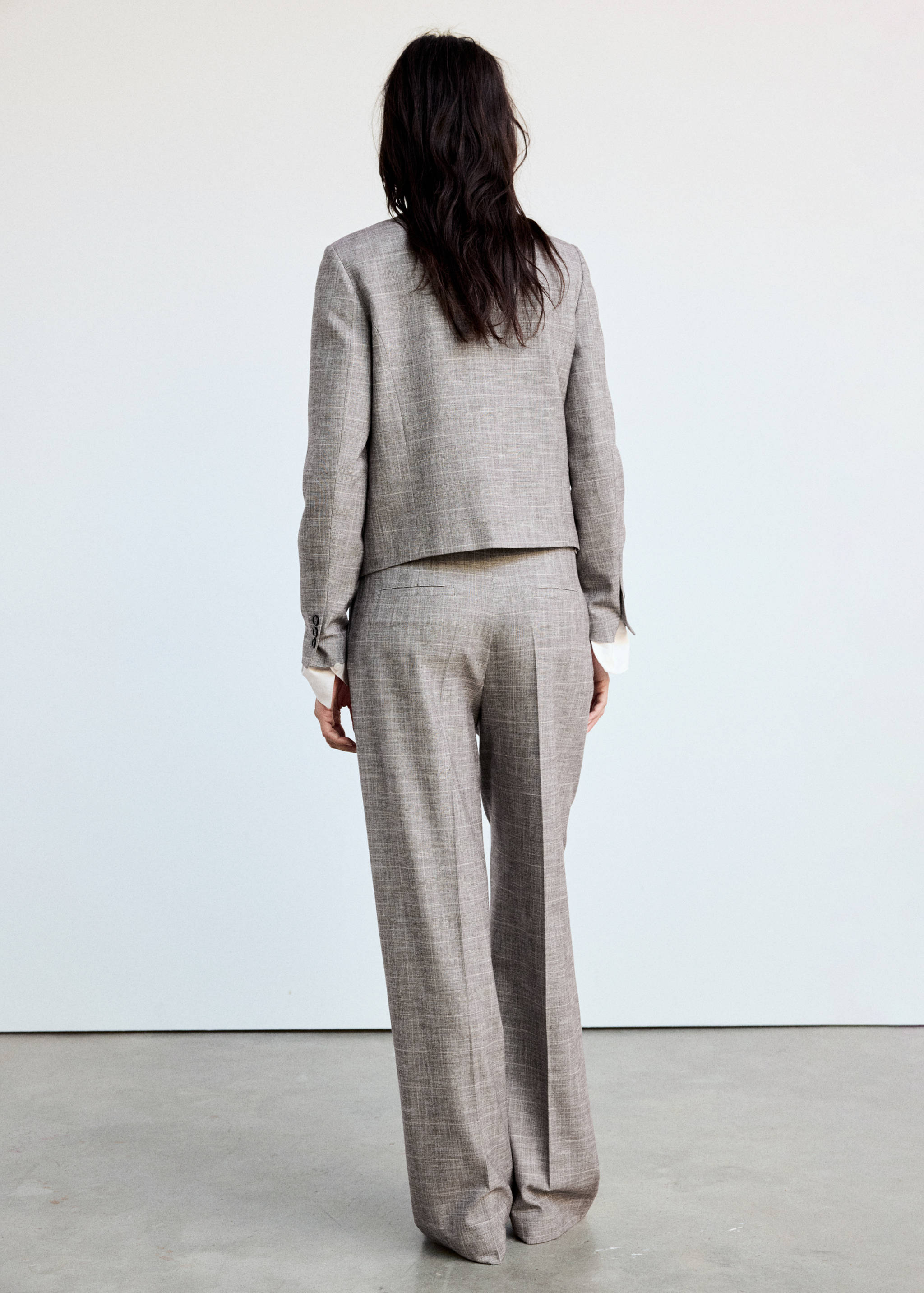 Straight checked trousers - Reverse of the article