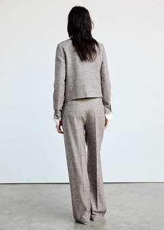 Straight checked trousers — Brown 3
