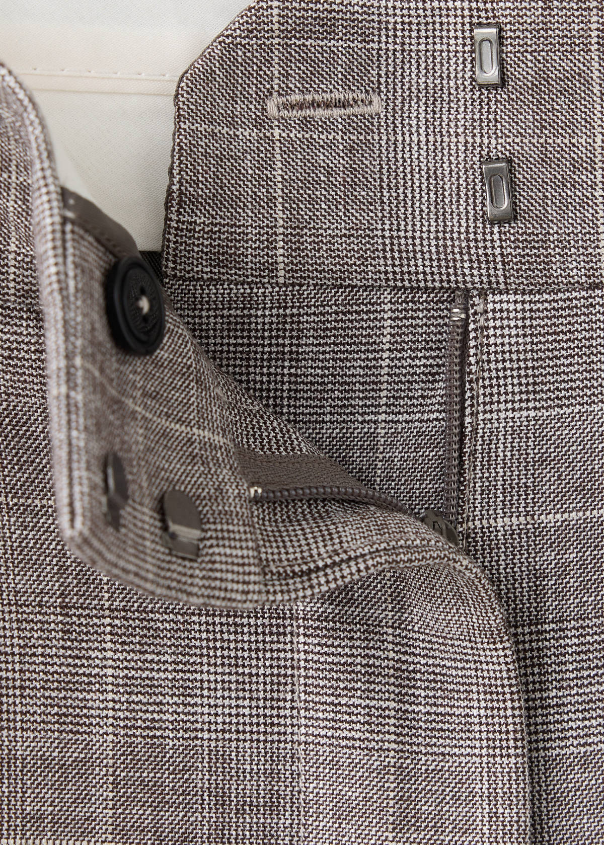 Straight checked trousers — Brown