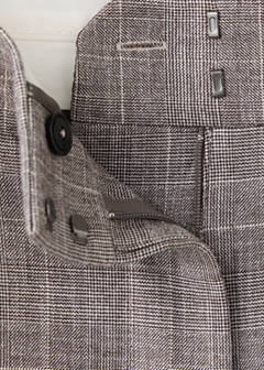 Straight checked trousers — Brown 7