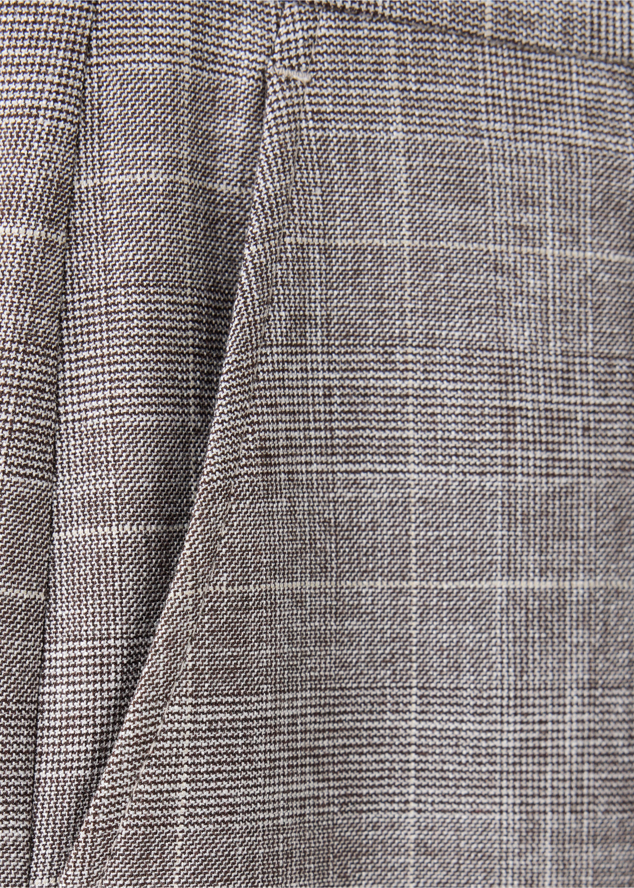 Straight checked trousers - Details of the article 0, Brown. Ref: 37077136-00.
