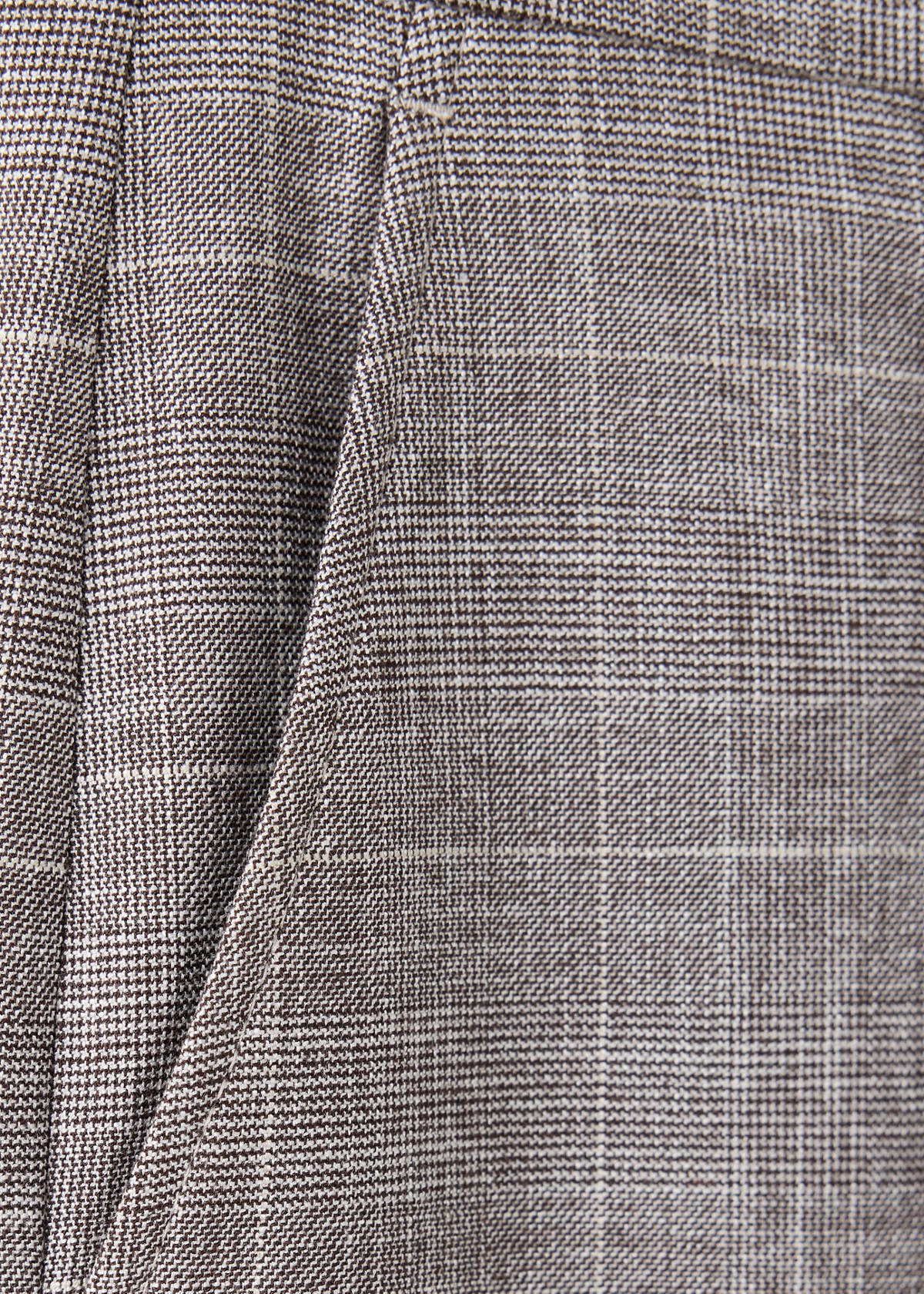 Straight checked trousers — Brown