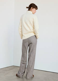 Straight checked trousers — Brown 11