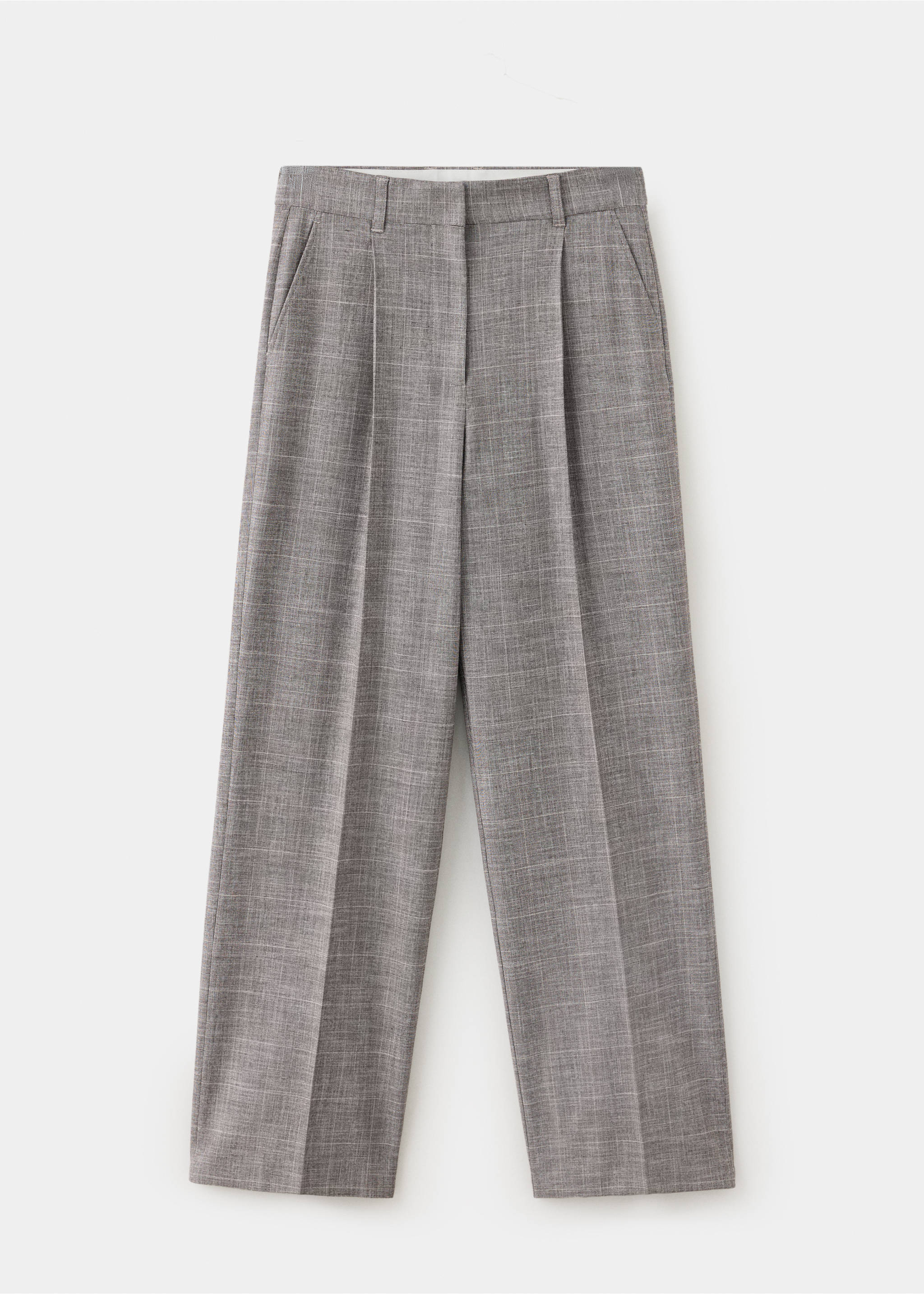 Straight checked trousers - Article without model, Brown. Ref: 37077136-00.