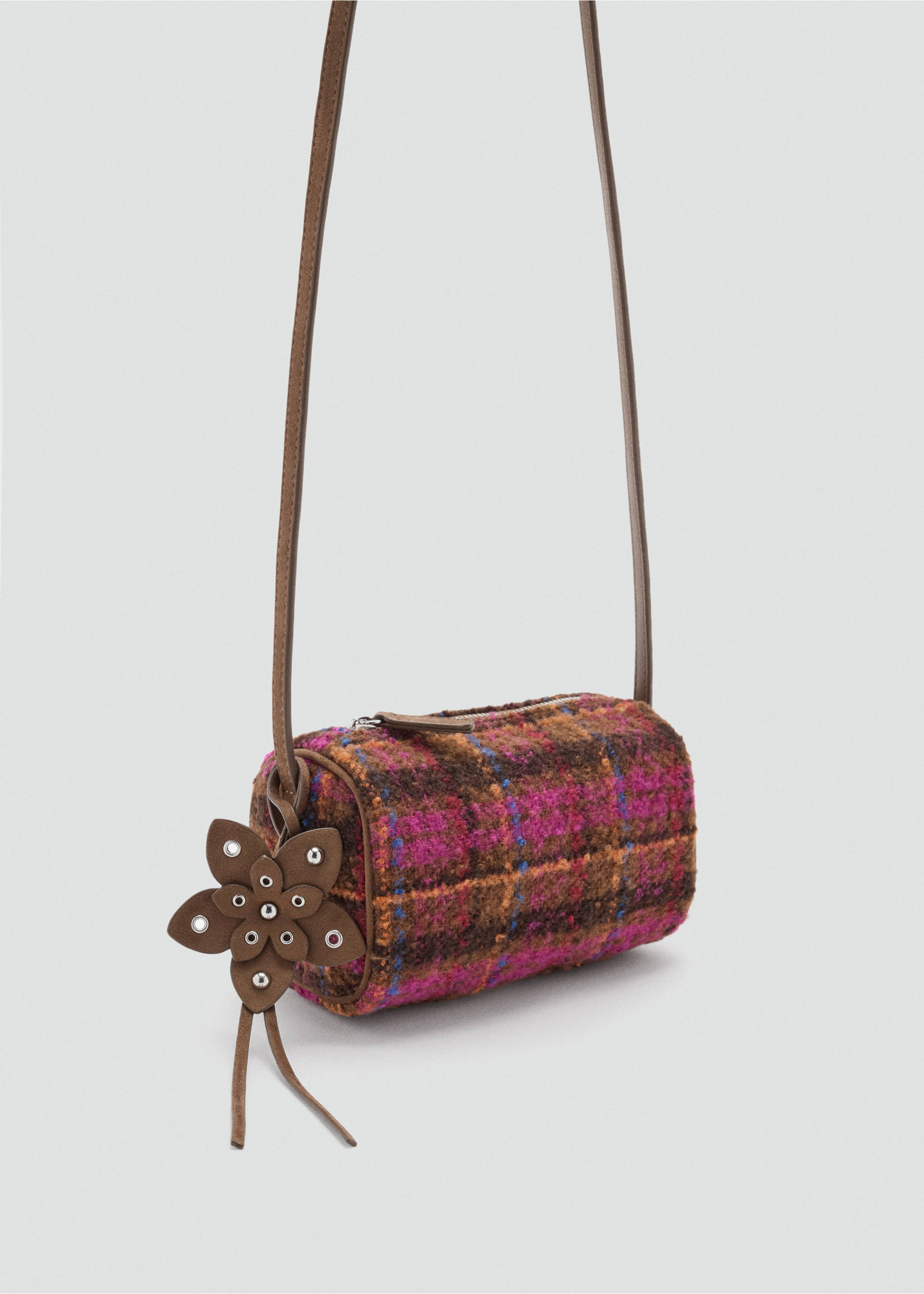 Mini checked beaded bag - Medium plane, Fuchsia. Ref: 37077137-00.