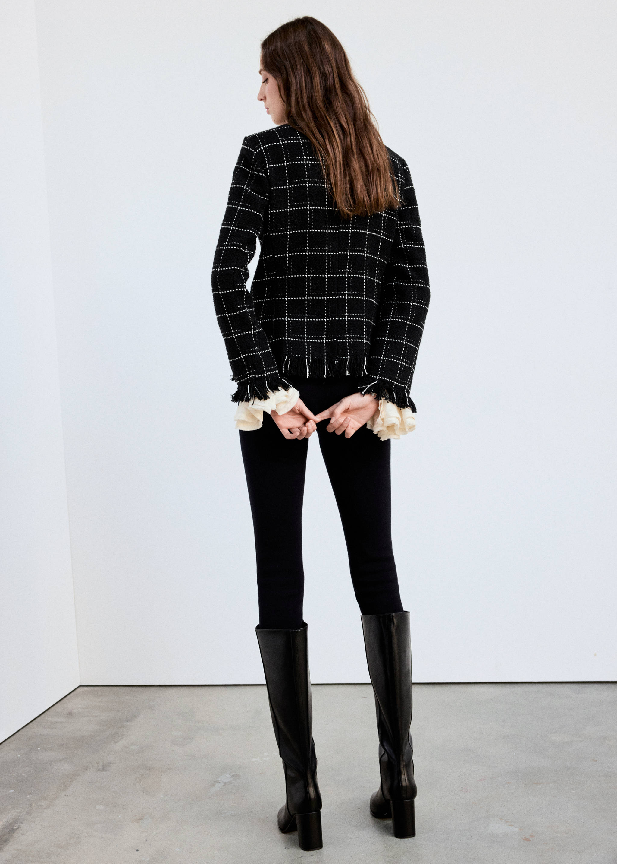 Fringed tweed blazer - Reverse of the article