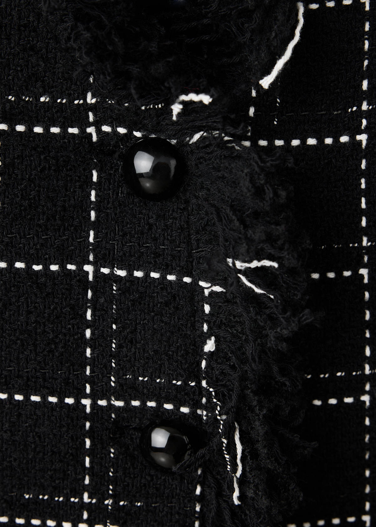 Tweed blazer with fringe — Black