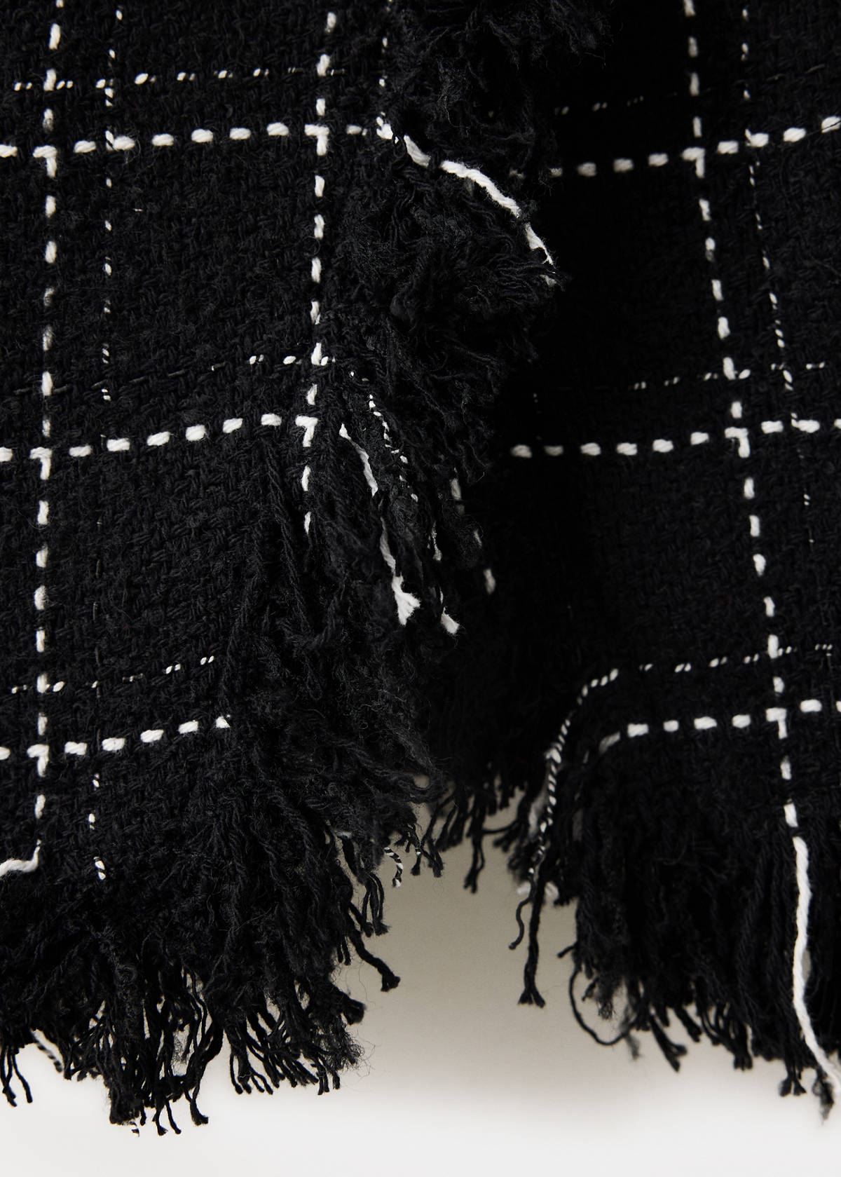 Tweed blazer with fringe — Black